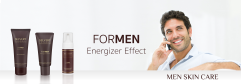 <h4>ENERGIZER EFFECT</h4>
<p>&nbsp;</p>
<p>La l&iacute;nea&nbsp;<strong>FOR MEN</strong>&nbsp;ha sido desarrollada para responder a las necesidades particulares de la piel masculina que, gracias a &eacute;sta, se muestra limpia, hidratada y protegida de las agresiones externas y del envejecimiento prematuro.</p>
<p>Todos los productos han sido formulados con principios activos que ayudan a restaurar la barrera hidrolip&iacute;dica natural de la piel y proporcionan propiedades calmantes y descongestivas incluso en aquellas pieles m&aacute;s sensibles.</p>