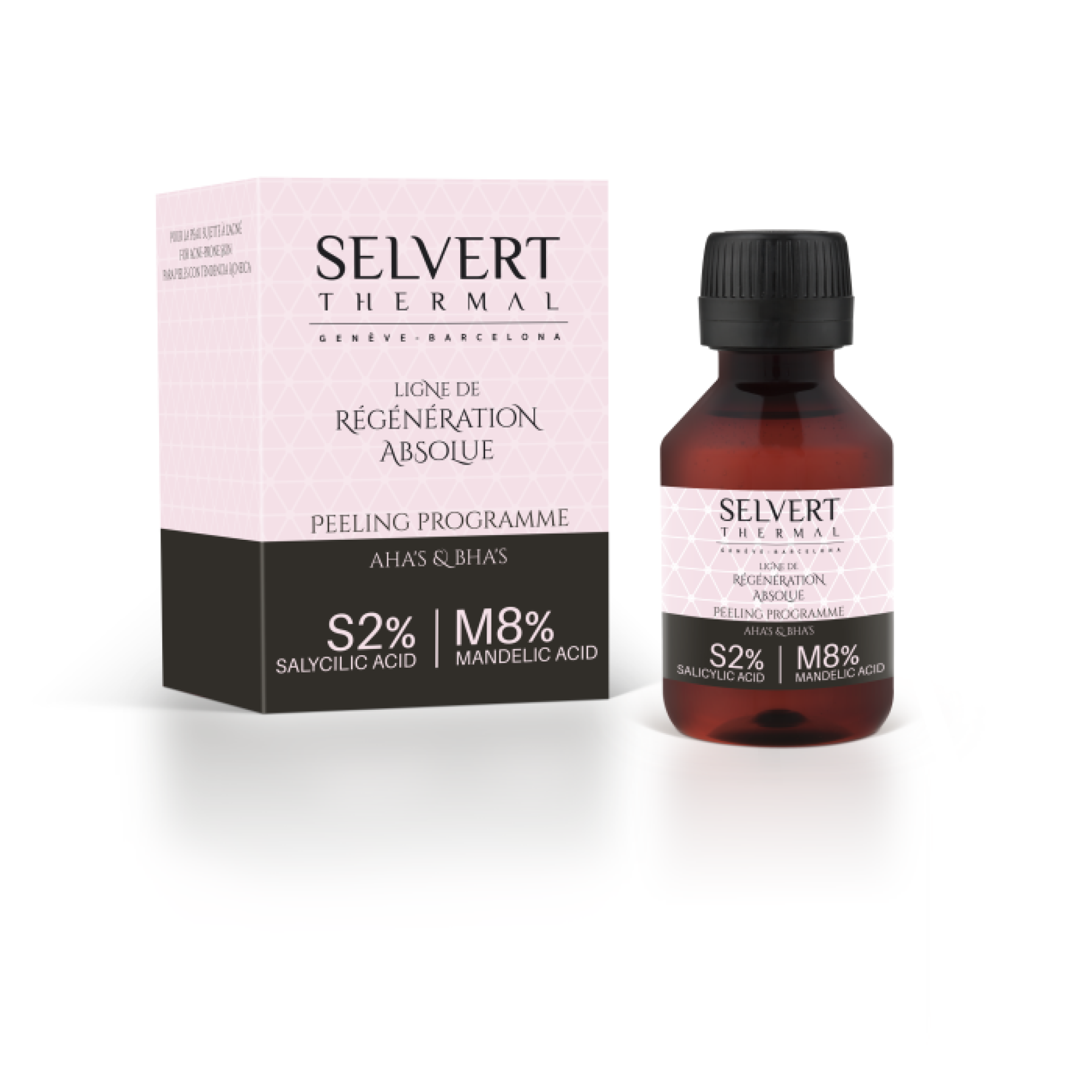 <p>Para normalizar las pieles que presentan acn&eacute; se usar&aacute; esta mezcla de &aacute;cido salic&iacute;lico (efecto astringente, antimicrobiano, queratol&iacute;tico) y &aacute;cido mand&eacute;lico (neutraliza la cantidad de grasa del fol&iacute;culo seb&aacute;ceo).</p>