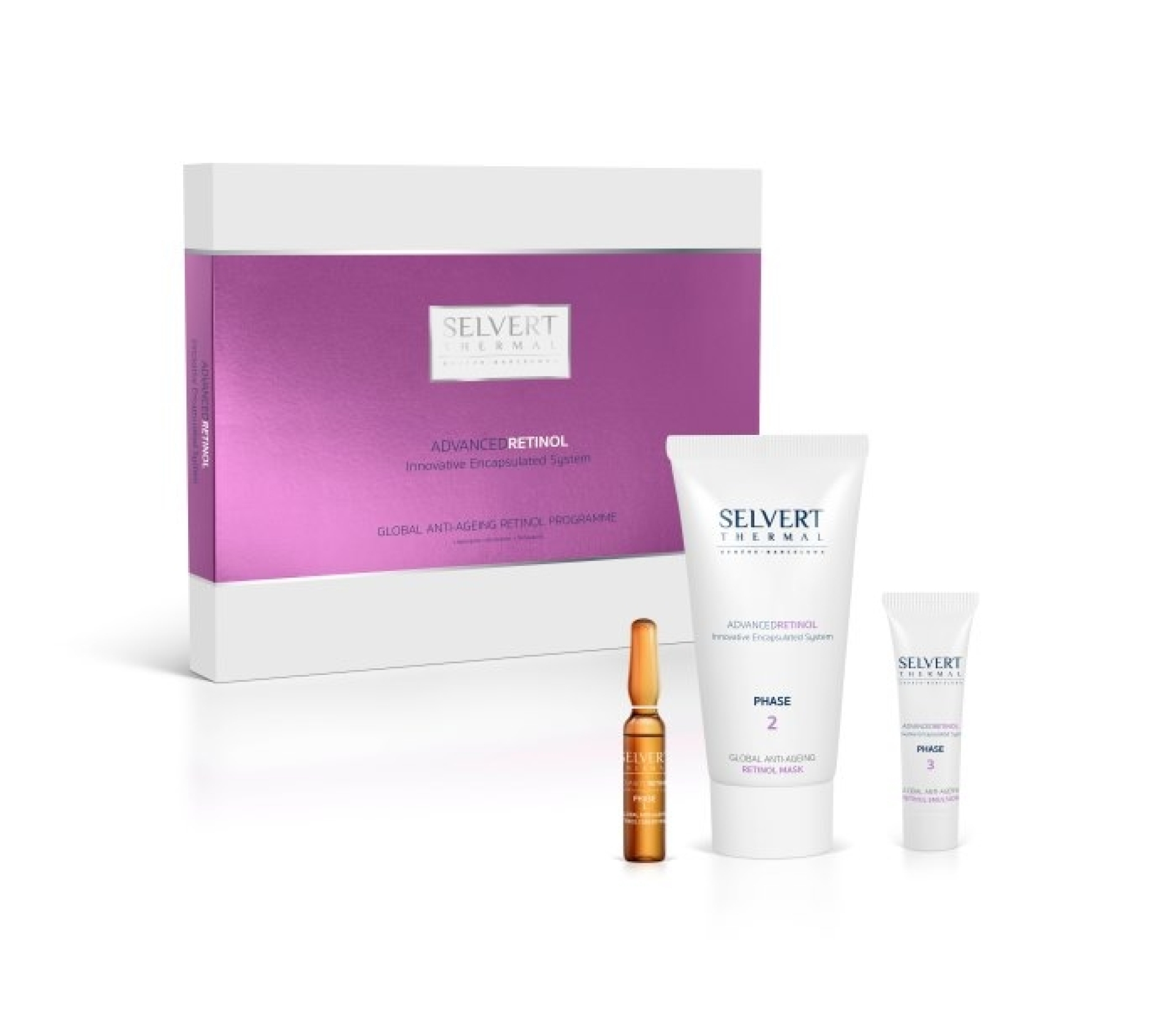 <p>Intensive anti-ageing&nbsp;programme, formulated with a complex and advanced encapsulation system of Pure Retinol, designed to combat visible signs of ageing,&nbsp;reducing wrinkles and fine lines. It is also perfectly combined with Milk&nbsp;Peptide Complex (MPC&reg;) promoting skin regeneration and improving its<br />softness and elasticity.</p>
<p>5 treatments.</p>