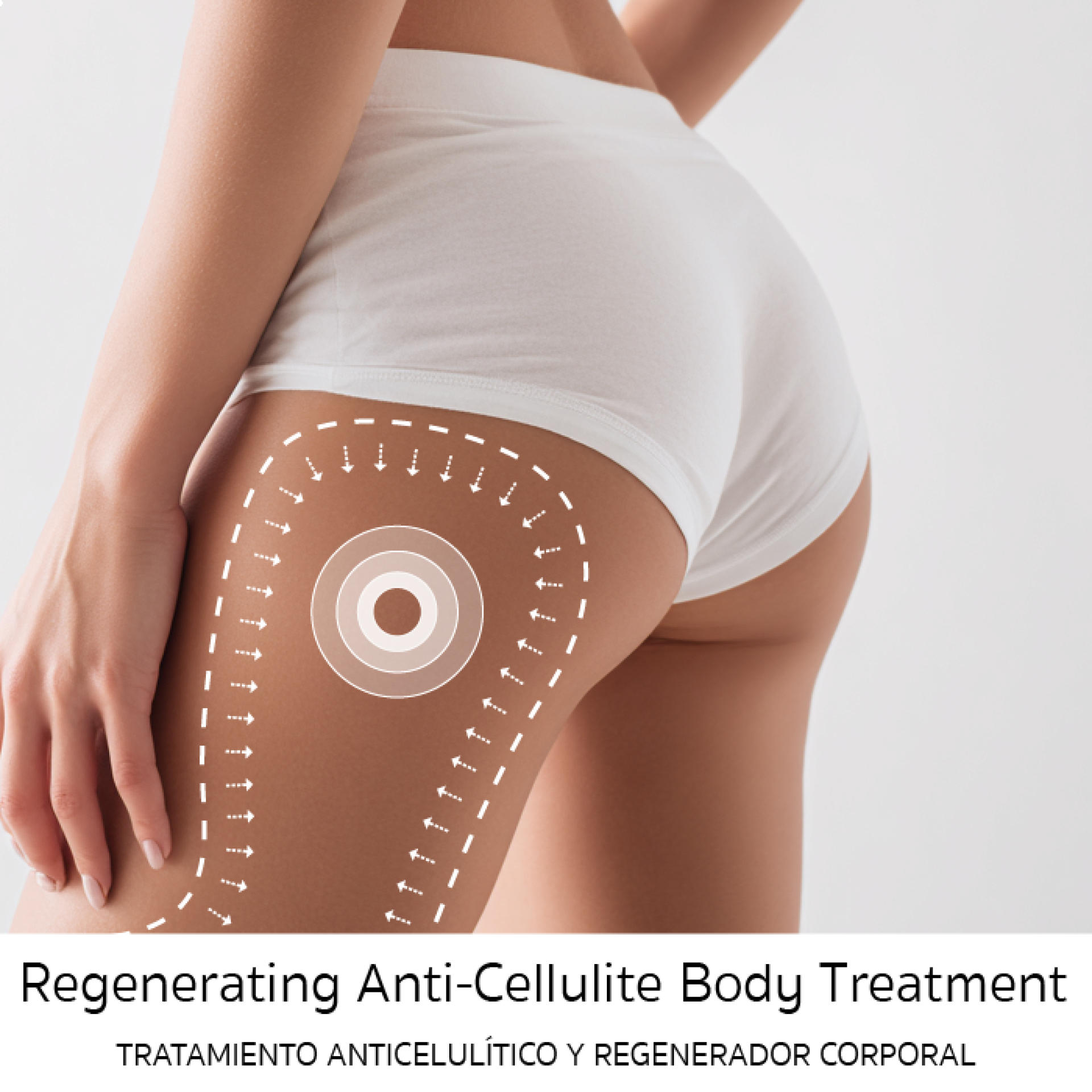 <ul>
<li>Cellulite reduction (soft, oedematous and hard).</li>
<li>Local and generalised fat reduction.</li>
<li>Improvement in return circulation, congestive and anti-inflammatory action.</li>
<li>Blockage of adipocyte storage.</li>
<li>Reduction in the thickness of connective tissue and restructuring of surrounding tissue.</li>
<li>Stimulation of lipolysis, blood and lymphatic circulation.</li>
<li>To encourage the elimination of liquids. To reduce volume and remodel contours.</li>
<li>To provide antioxidants to stimulate the metabolism, as well as hydrating and nourishing the skin on the body, making it more flexible and elastic.</li>
<li>Regenerating, repairing and healing properties.</li>
<li>Improves the appearance of the skin.</li>
</ul>