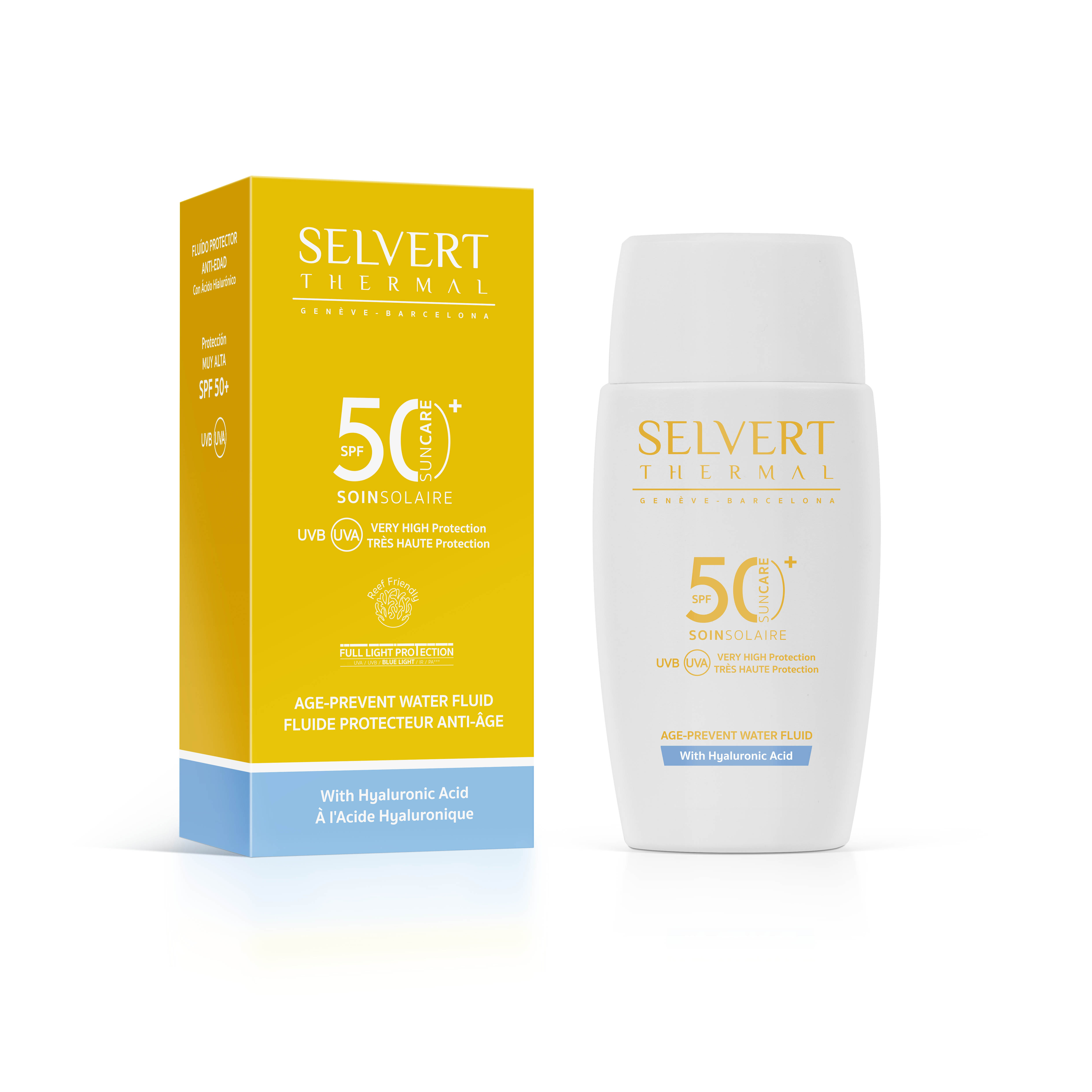 Age-prevent Water Fluid SPF 5O + With Hyaluronic Acid Age-prevent Water Fluid With Hyaluronic Acid 50+